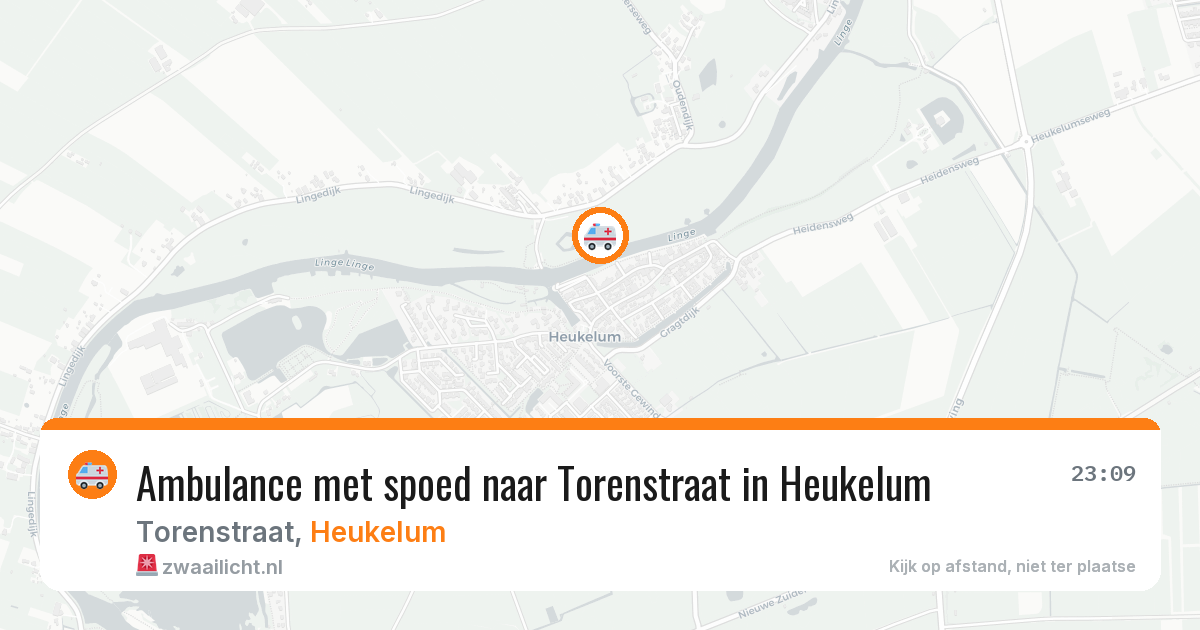 Ambulance met spoed naar Torenstraat in Heukelum — 10 apr 2026