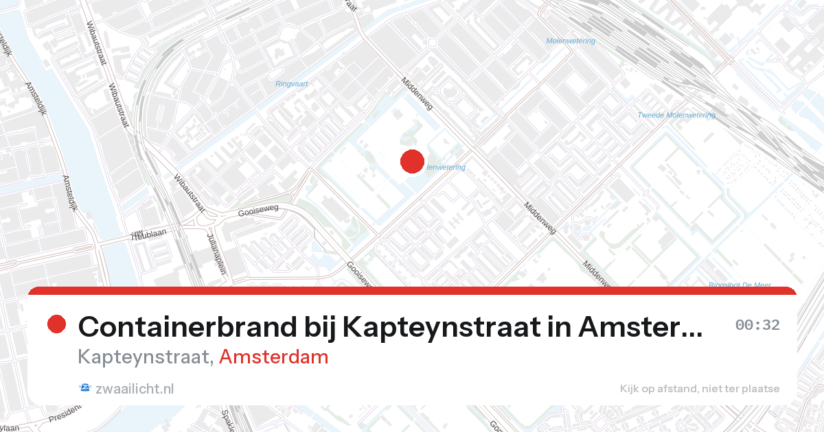 Containerbrand bij Kapteynstraat in Amsterdam — 26 jun 2026