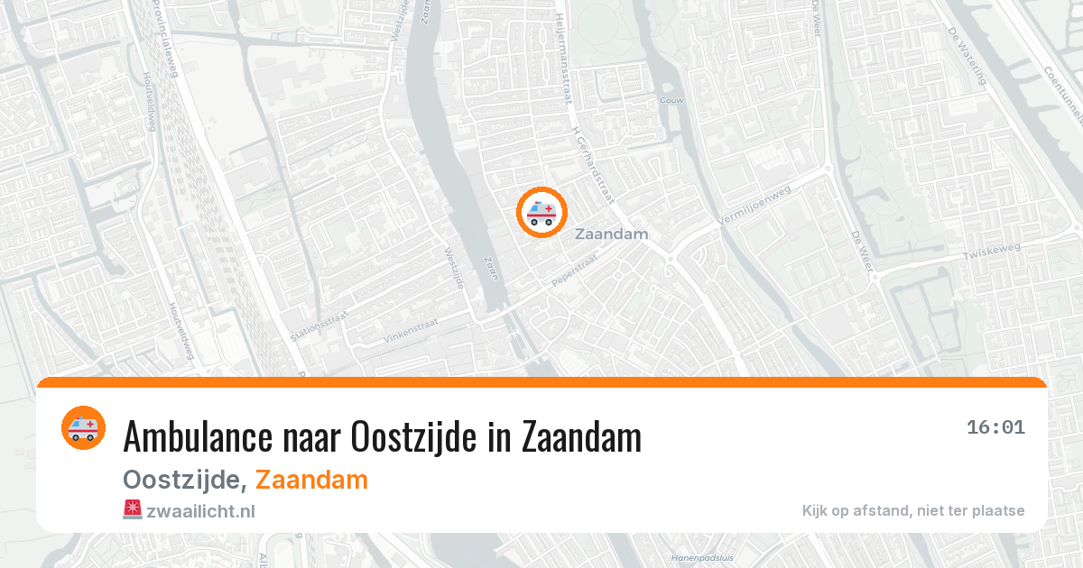 Ambulance naar Oostzijde in Zaandam — 8 aug 2026