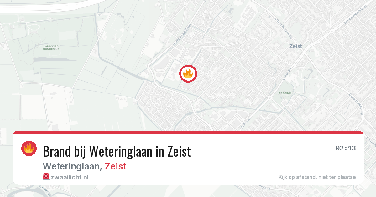 Brand bij Weteringlaan in Zeist — 20 jun 2026