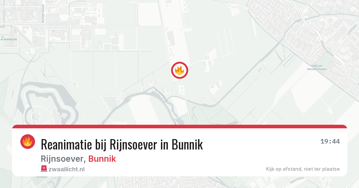 Reanimatie bij Rijnsoever in Bunnik — 2 mei 2026