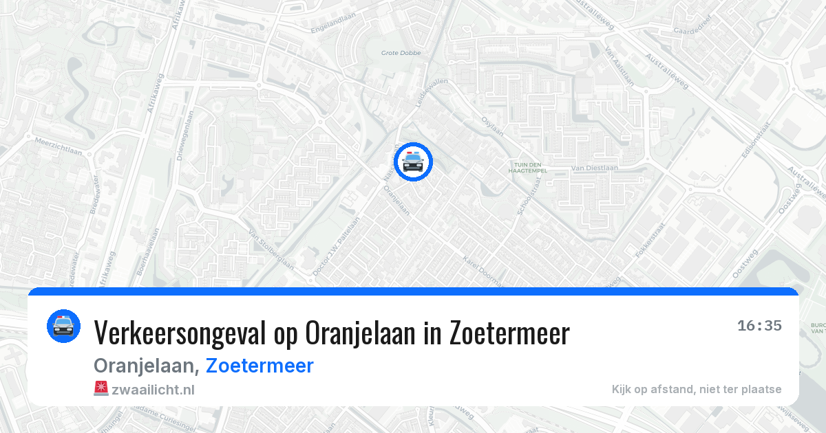 Verkeersongeval op Oranjelaan in Zoetermeer — 26 jul 2026