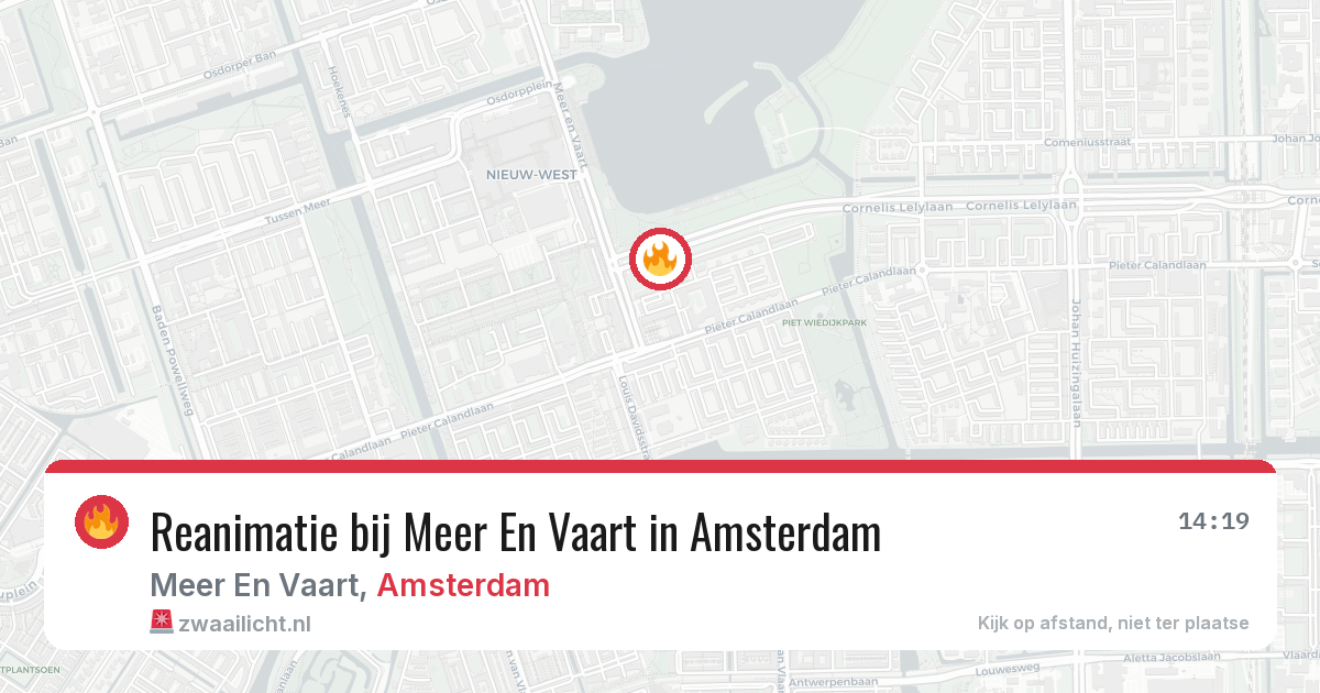 Reanimatie bij Meer En Vaart in Amsterdam — 26 mrt 2026