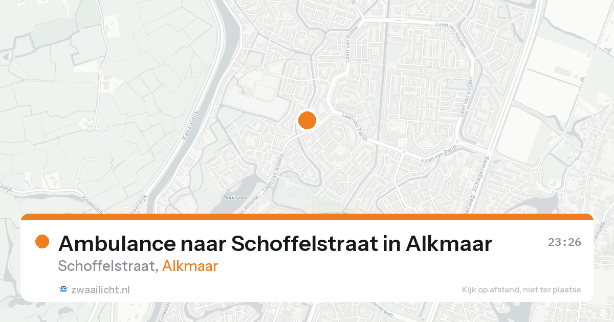 Ambulance naar Schoffelstraat in Alkmaar — 25 aug 2026