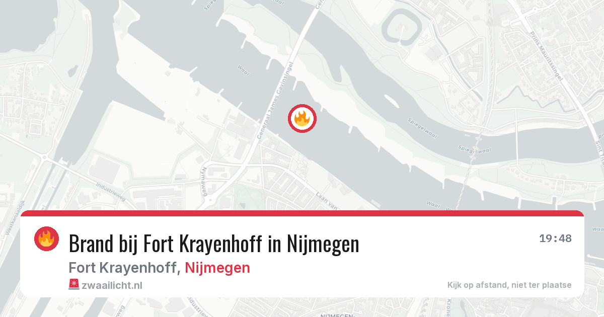 Brand bij Fort Krayenhoff in Nijmegen — 8 mrt 2026