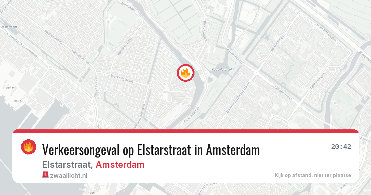 Verkeersongeval op Elstarstraat in Amsterdam — 10 aug 2026
