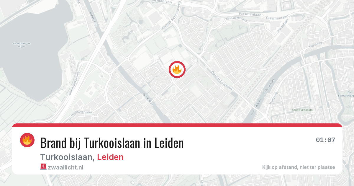 Brand bij Turkooislaan in Leiden — 7 mei 2026