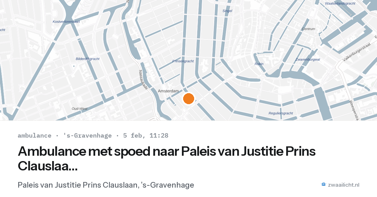 Ambulance met spoed naar Paleis van Justitie Prins Clauslaan in 's-Gravenhage — 5 feb 2026
