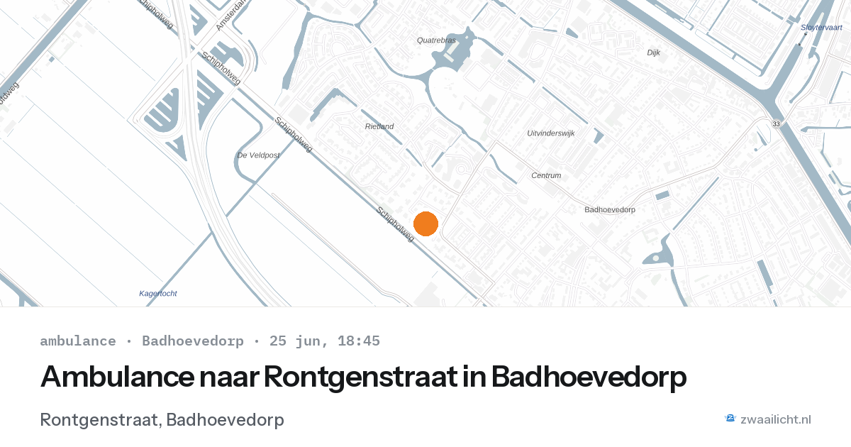 Ambulance naar Rontgenstraat in Badhoevedorp — 25 jun 2026