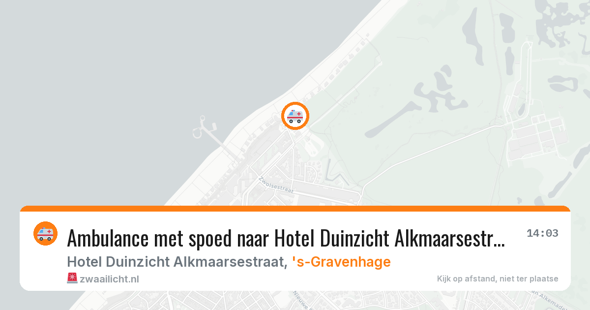 Ambulance met spoed naar Hotel Duinzicht Alkmaarsestraat in 's-Gravenhage — 8 feb 2026