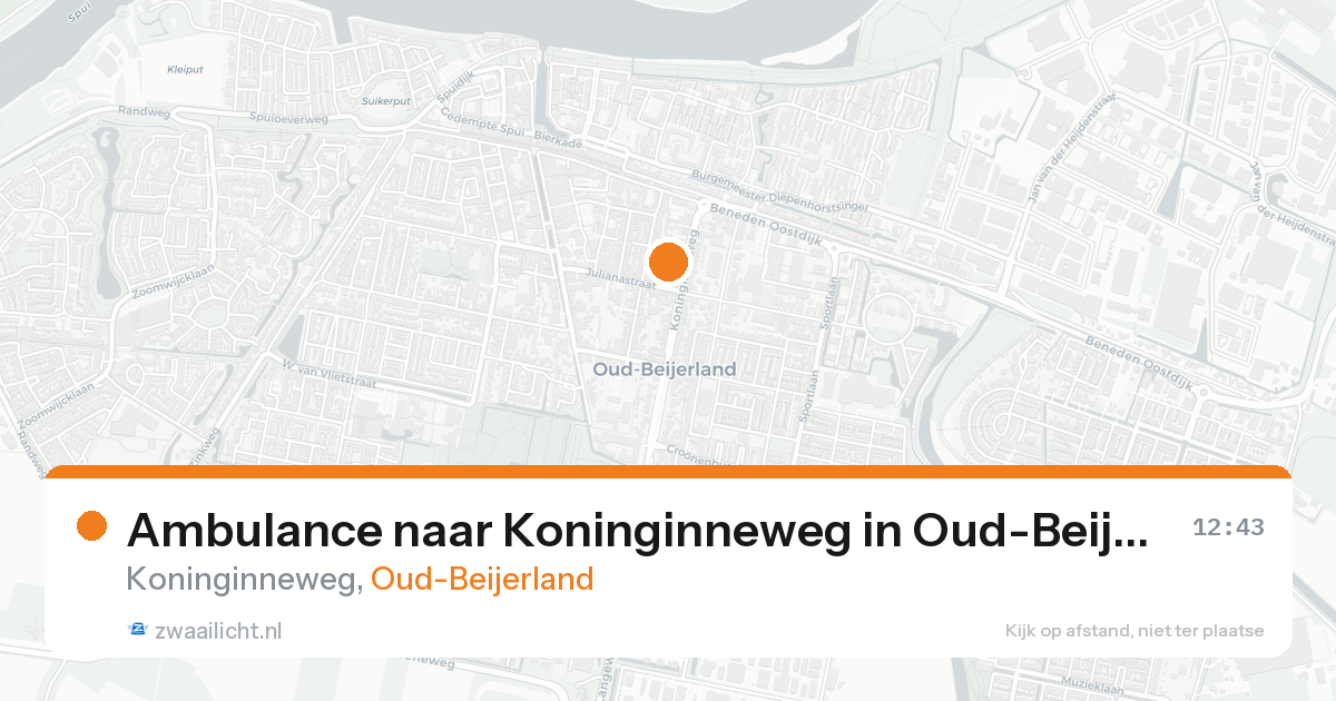 Ambulance naar Koninginneweg in Oud-Beijerland — 18 aug 2026