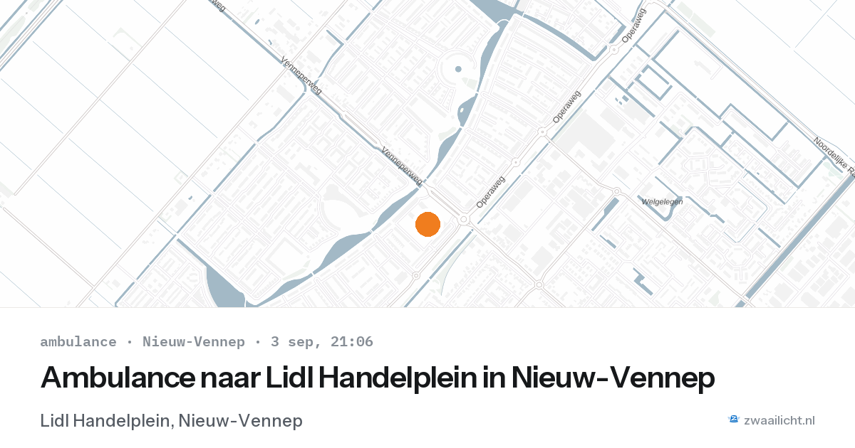 Ambulance naar Lidl Handelplein in Nieuw-Vennep — 3 sep 2026