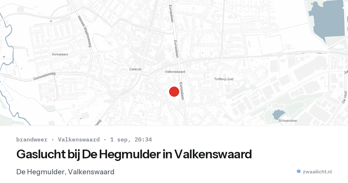 Gaslucht bij De Hegmulder in Valkenswaard — 1 sep 2026