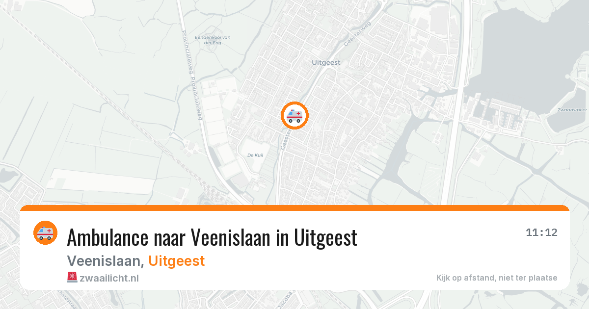 Ambulance naar Veenislaan in Uitgeest — 2 aug 2026
