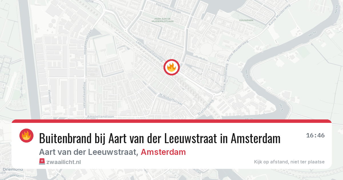 Buitenbrand bij Aart van der Leeuwstraat in Amsterdam — 19 mrt 2026