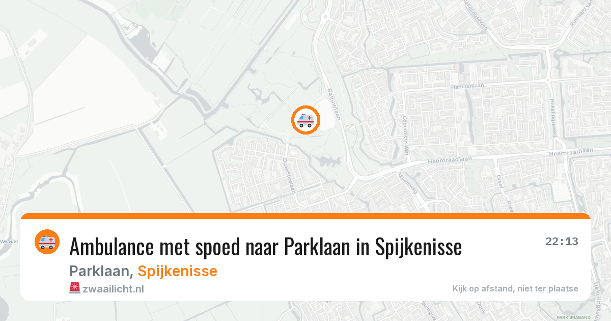 Ambulance met spoed naar Parklaan in Spijkenisse — 8 aug 2026