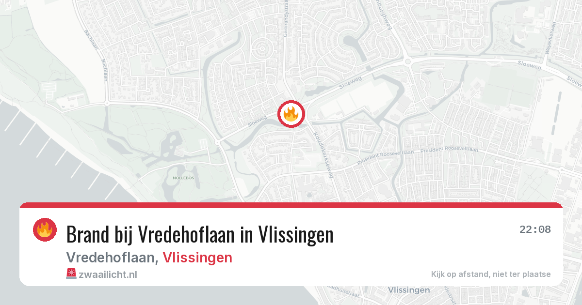 Brand bij Vredehoflaan in Vlissingen — 6 aug 2026