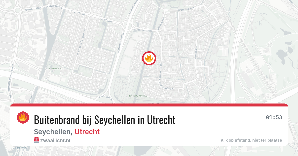 Buitenbrand bij Seychellen in Utrecht — 9 jul 2026