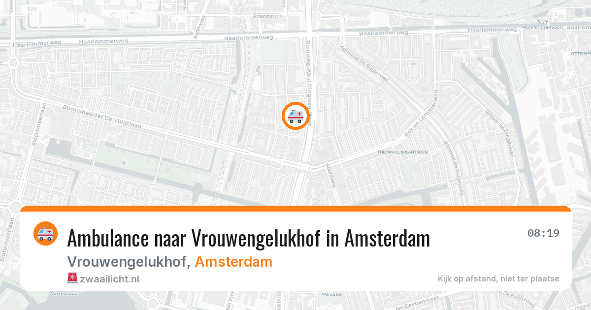 Ambulance naar Vrouwengelukhof in Amsterdam — 18 jun 2026