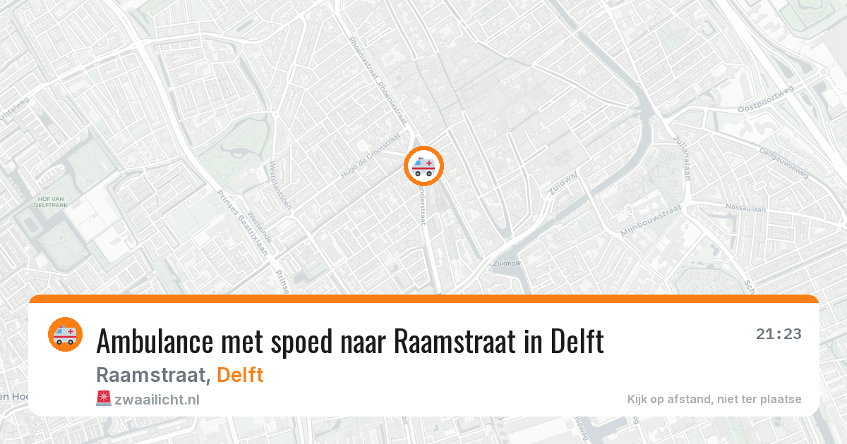 Ambulance met spoed naar Raamstraat in Delft — 11 apr 2026