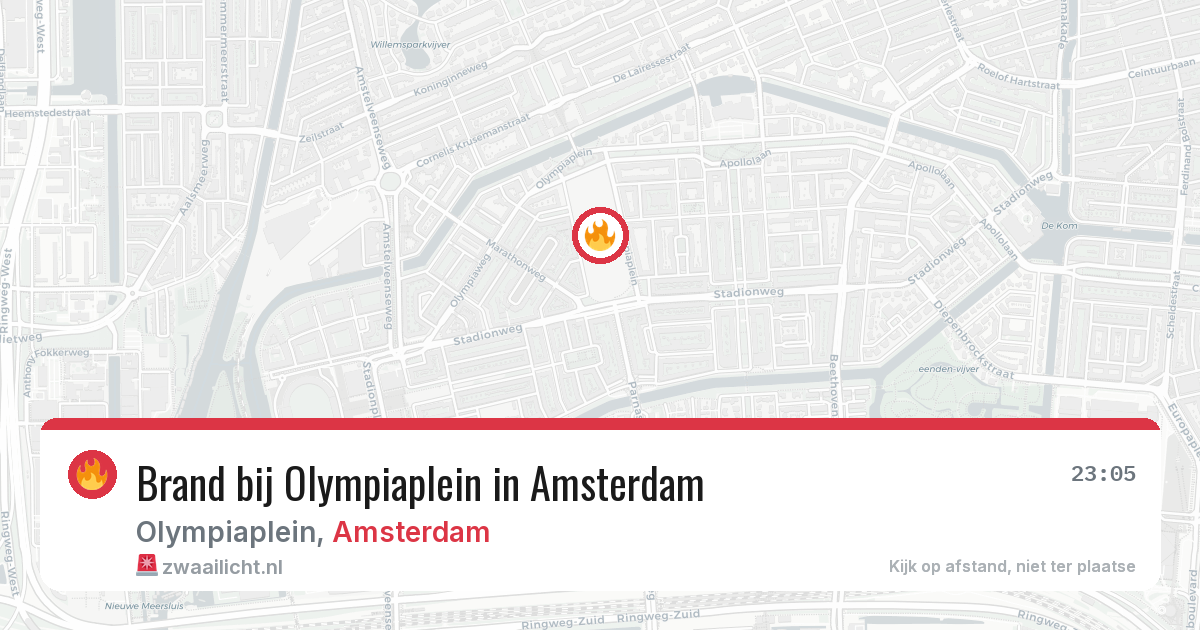 Brand bij Olympiaplein in Amsterdam — 3 mrt 2026
