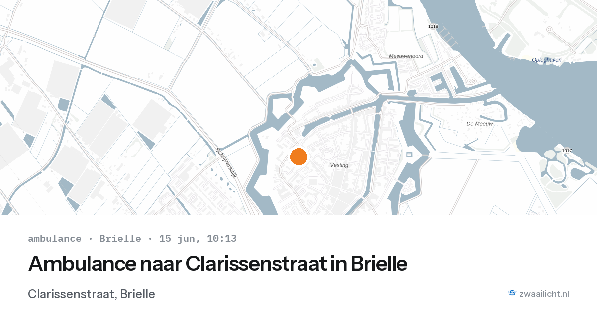 Ambulance naar Clarissenstraat in Brielle — 15 jun 2026