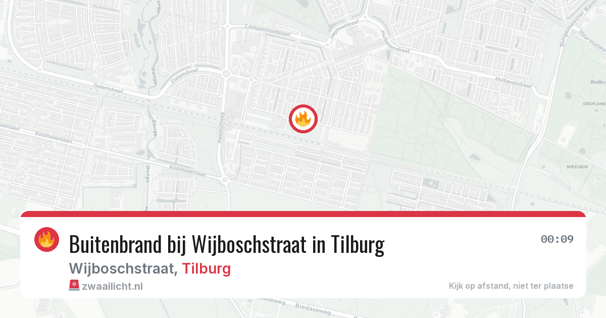 Buitenbrand bij Wijboschstraat in Tilburg — 8 aug 2026