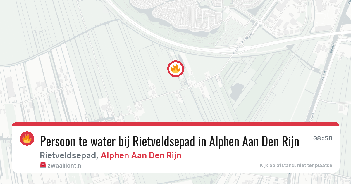 Persoon te water bij Rietveldsepad in Alphen Aan Den Rijn — 16 jun 2026