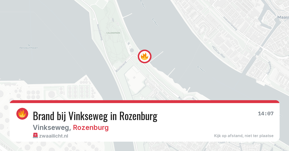 Brand bij Vinkseweg in Rozenburg — 4 aug 2026