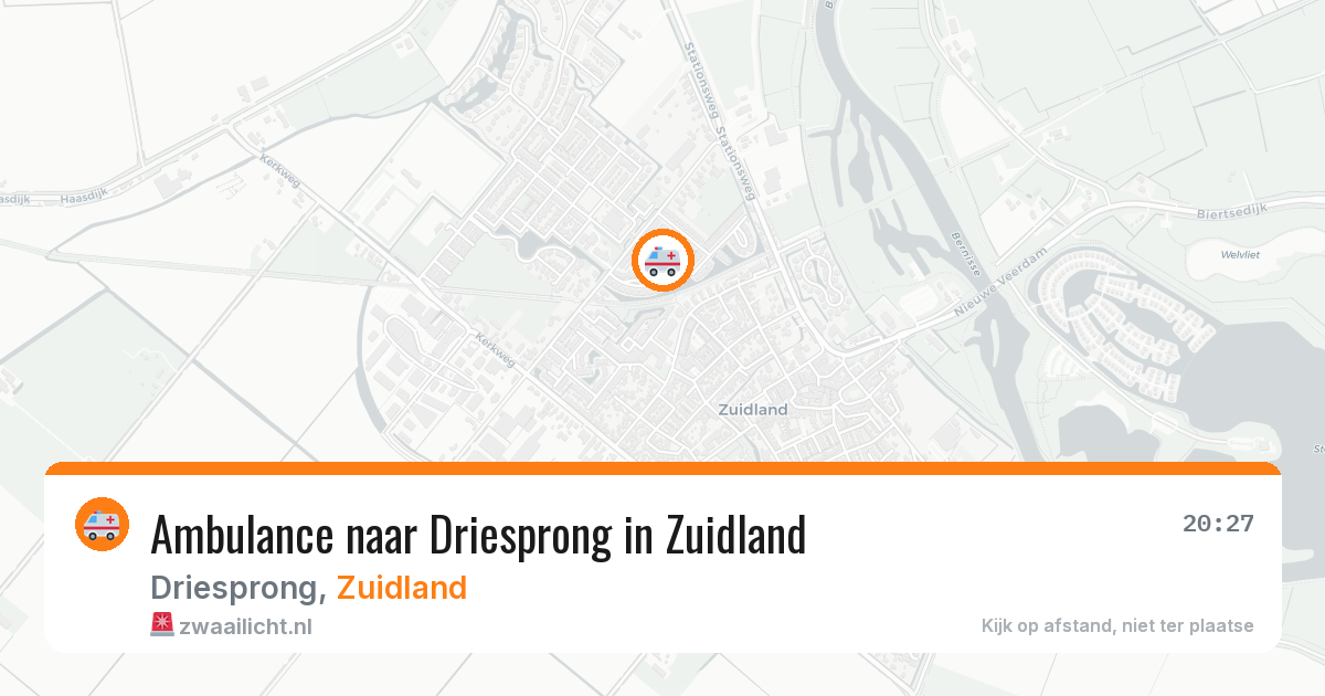 Ambulance naar Driesprong in Zuidland — 2 jul 2026