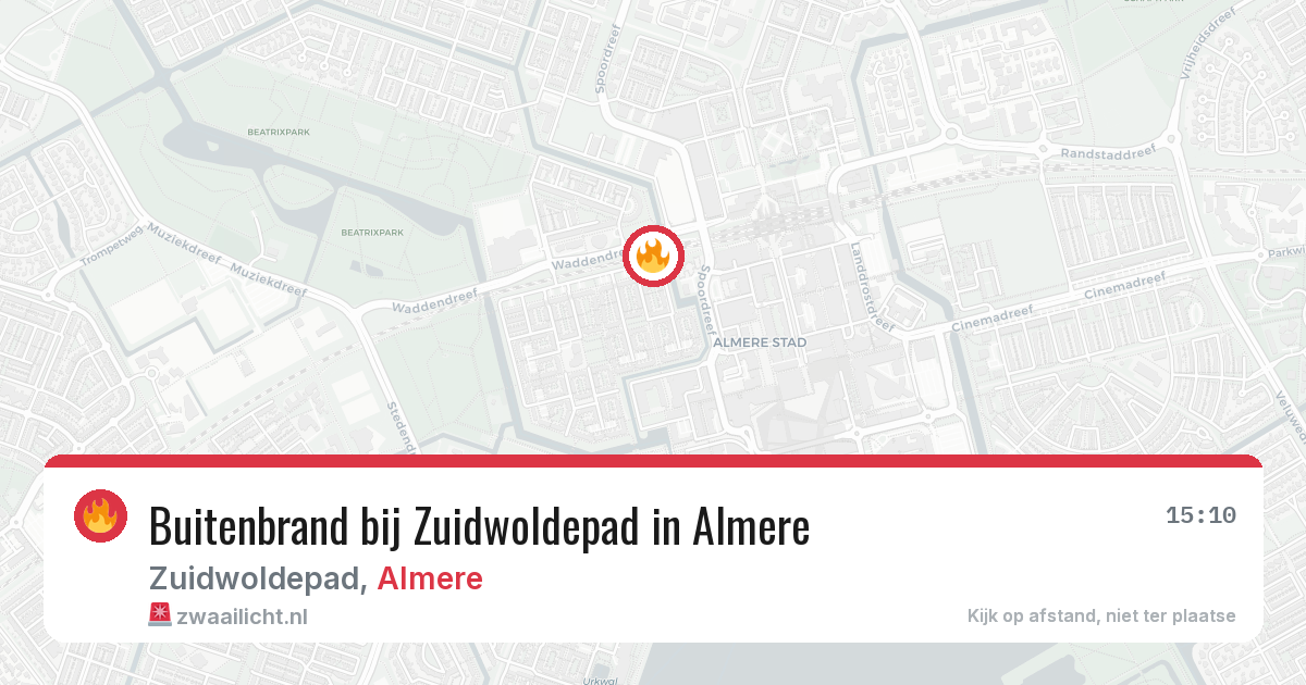 Buitenbrand bij Zuidwoldepad in Almere — 30 mei 2026