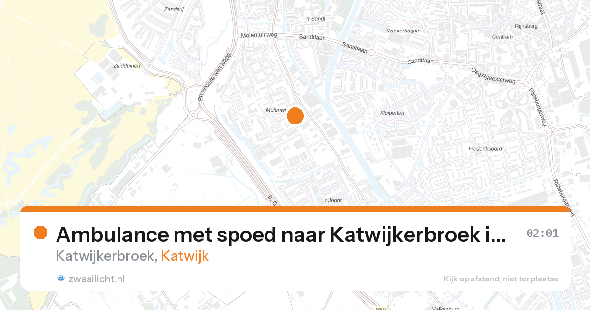 Ambulance met spoed naar Katwijkerbroek in Katwijk — 7 jul 2026