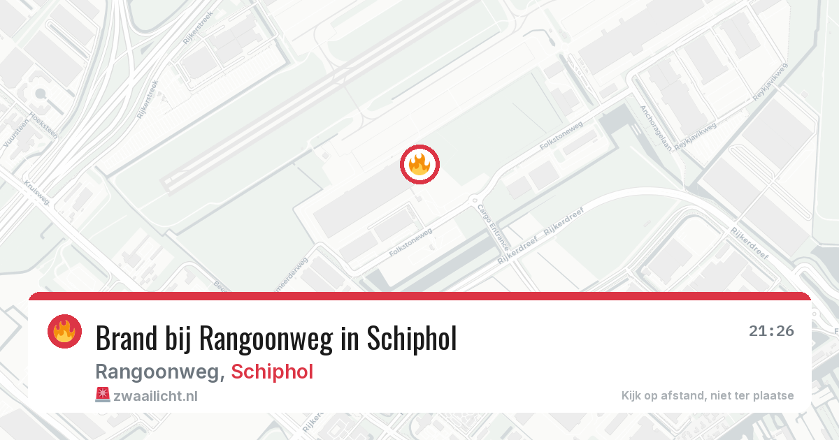 Brand bij Rangoonweg in Schiphol — 28 mrt 2026
