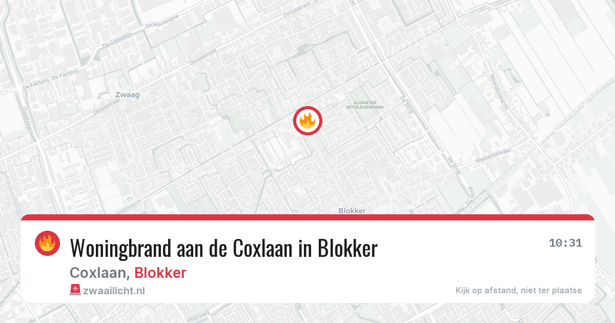 Woningbrand aan de Coxlaan in Blokker — 22 jan 2026