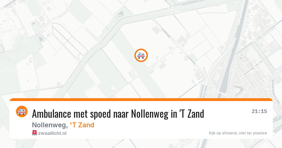 Ambulance met spoed naar Nollenweg in 'T Zand — 16 jun 2026