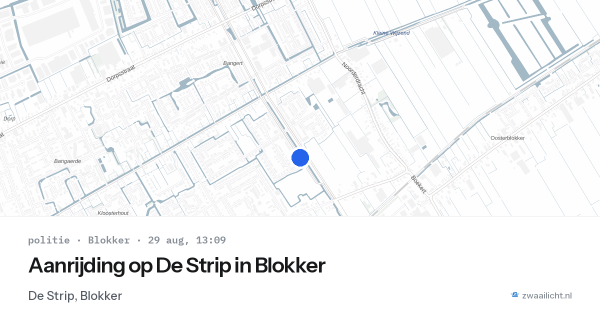 Aanrijding op De Strip in Blokker — 29 aug 2026