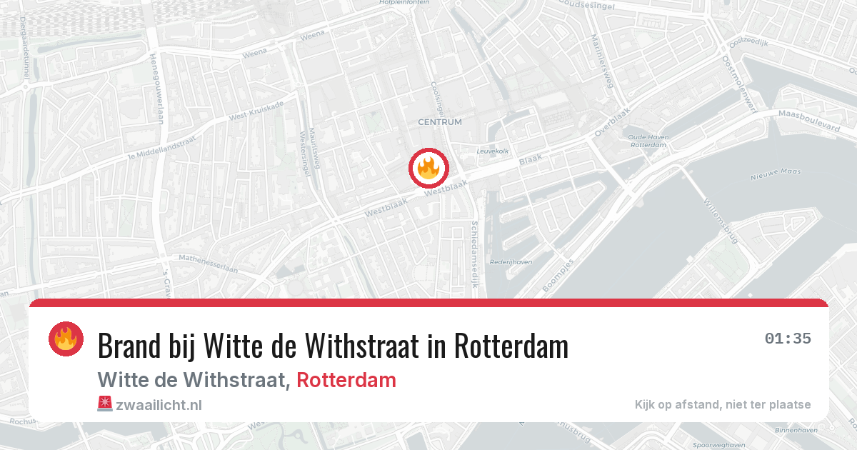 Brand bij Witte de Withstraat in Rotterdam — 7 aug 2026