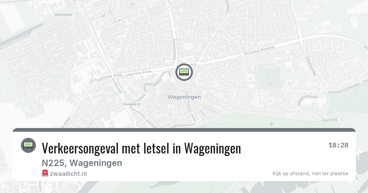 Verkeersongeval met letsel in Wageningen — 27 apr 2026