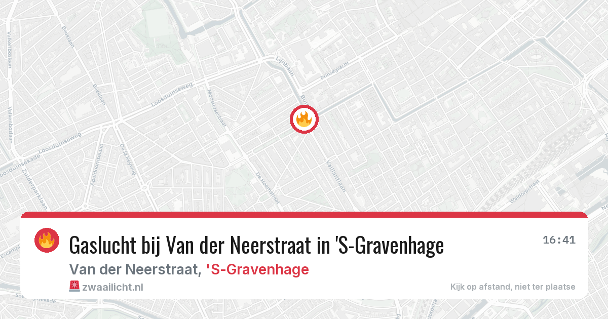 Gaslucht bij Van der Neerstraat in 'S-Gravenhage — 14 mei 2026
