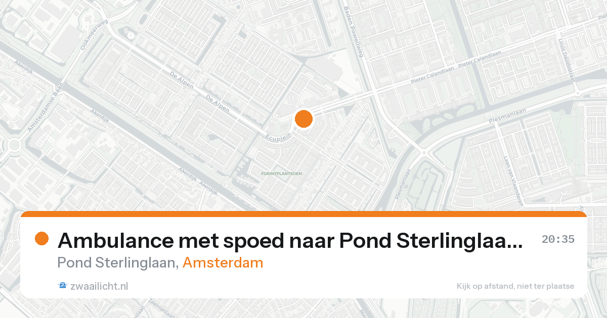 Ambulance met spoed naar Pond Sterlinglaan in Amsterdam — 24 aug 2026