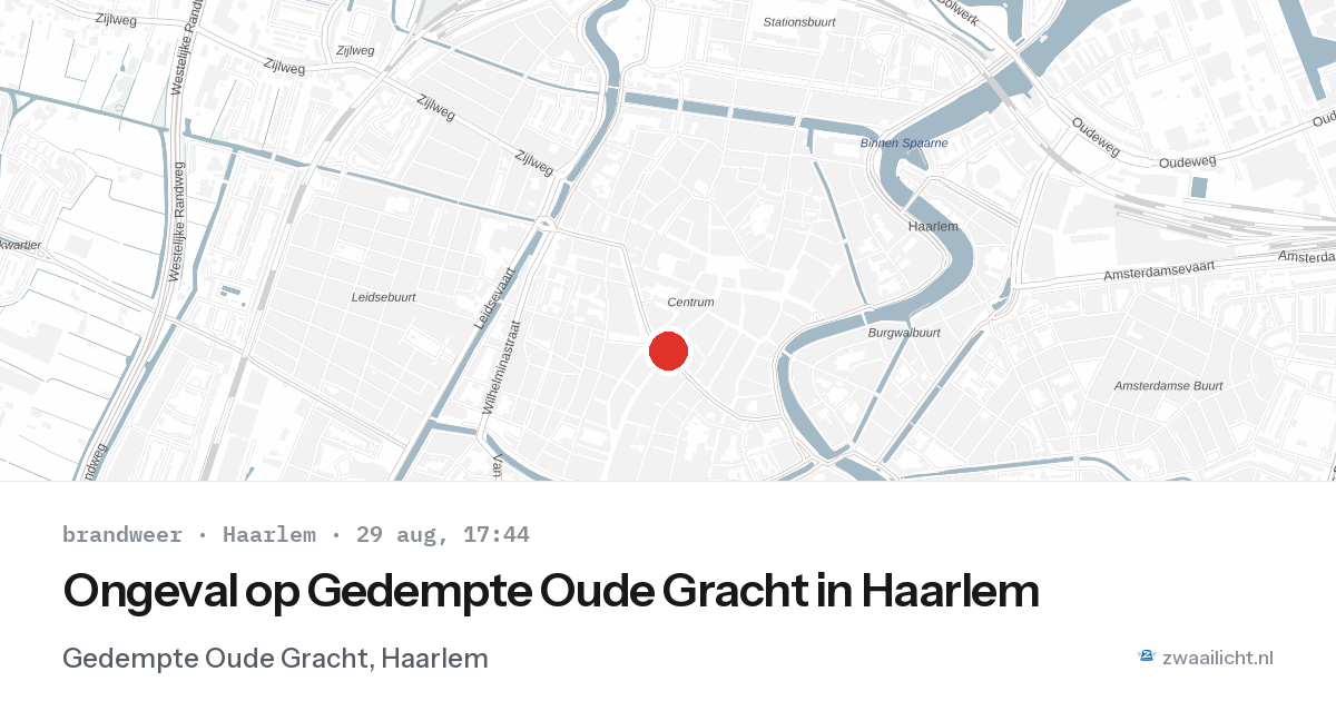 Ongeval op Gedempte Oude Gracht in Haarlem — 29 aug 2026