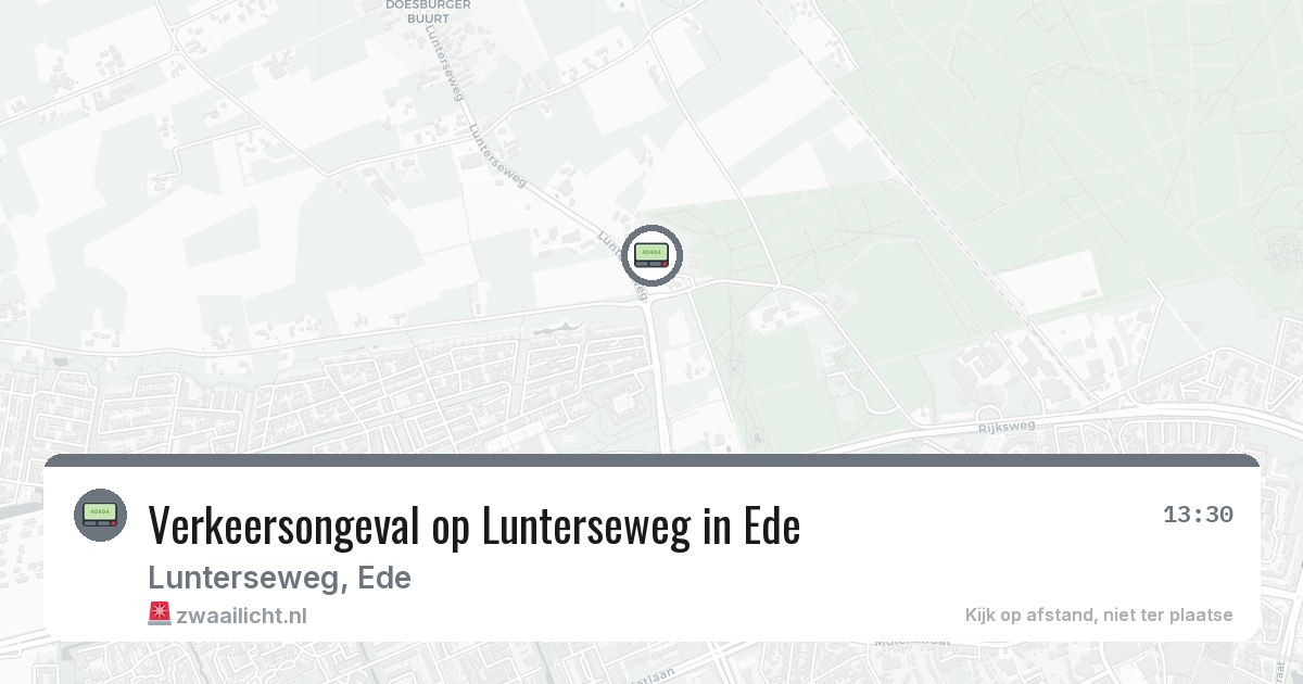 Verkeersongeval op Lunterseweg in Ede — 28 jul 2026