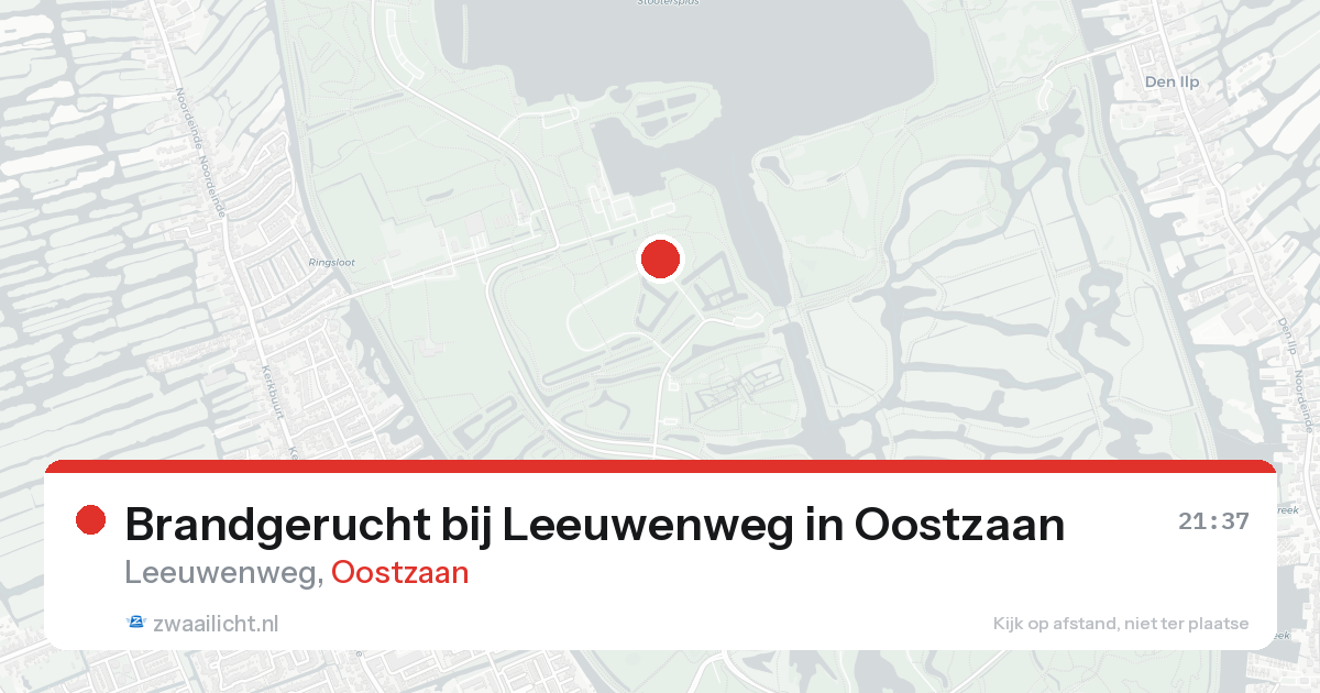 Brandgerucht bij Leeuwenweg in Oostzaan — 16 aug 2026