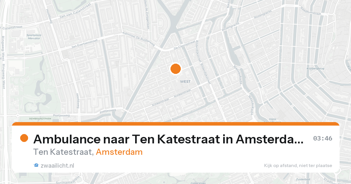 Ambulance naar Ten Katestraat in Amsterdam — 23 aug 2026