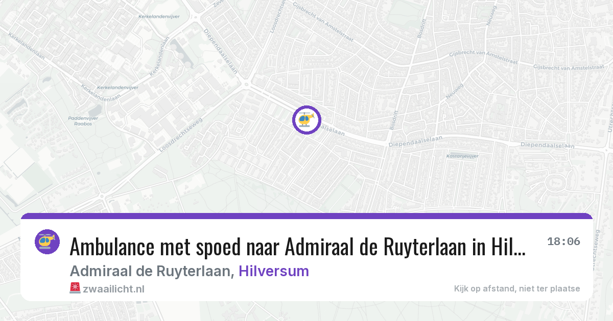 Ambulance met spoed naar Admiraal de Ruyterlaan in Hilversum — 1 mrt 2026