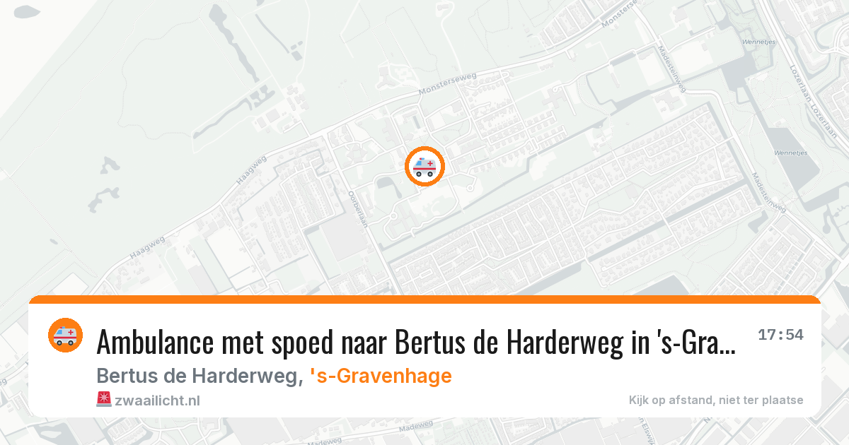 Ambulance met spoed naar Bertus de Harderweg in 's-Gravenhage — 11 jul 2026