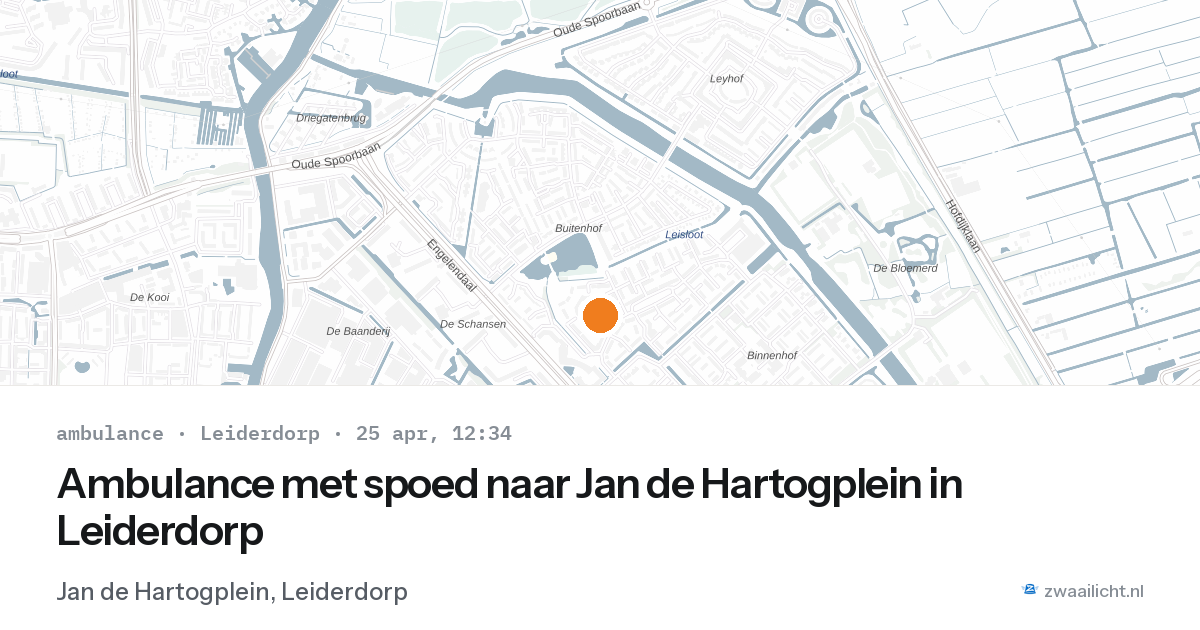 Ambulance met spoed naar Jan de Hartogplein in Leiderdorp — 25 apr 2026