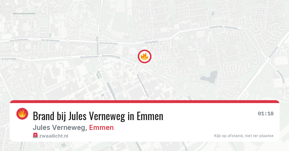 Brand bij Jules Verneweg in Emmen — 8 jun 2026