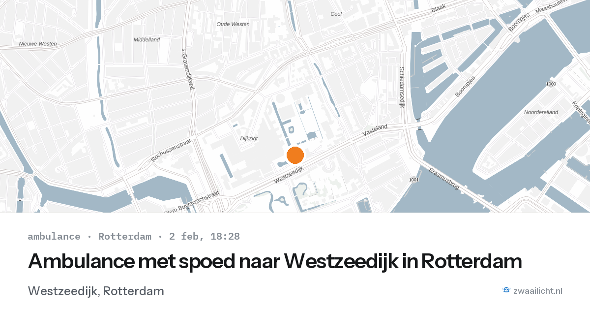 Ambulance met spoed naar Westzeedijk in Rotterdam — 2 feb 2026
