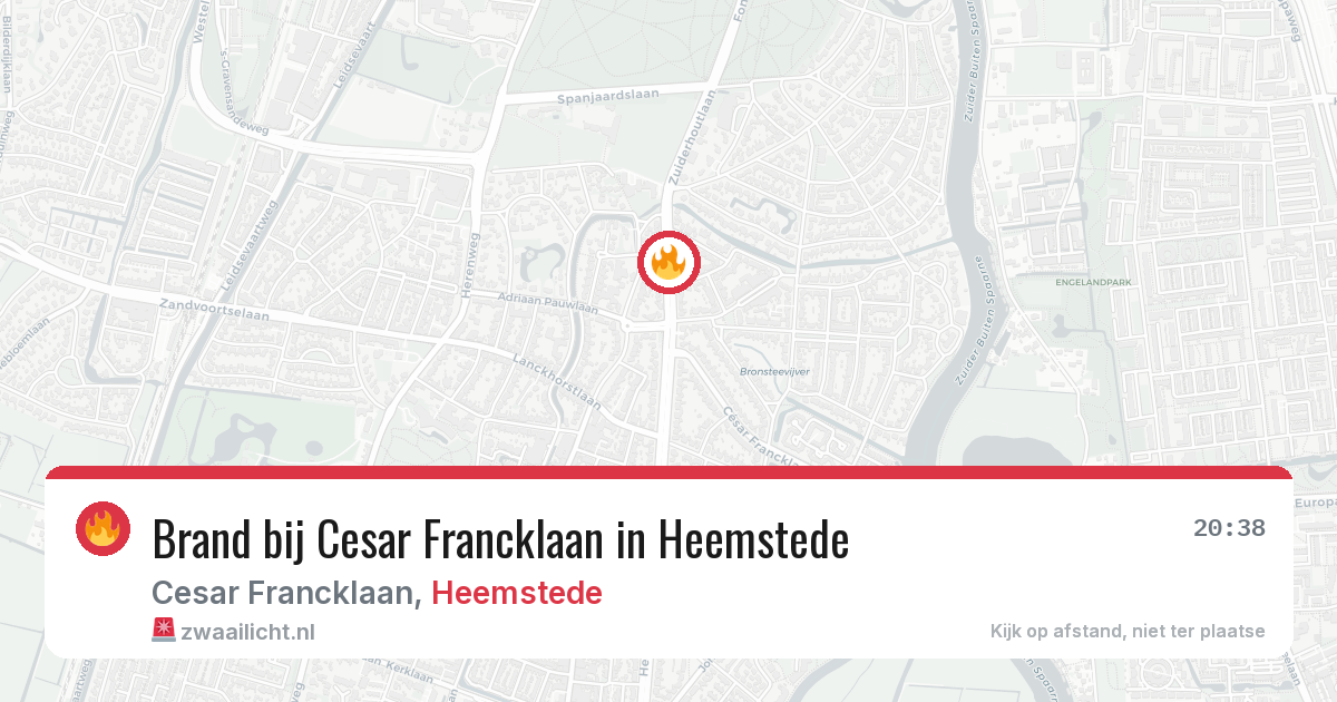 Brand bij Cesar Francklaan in Heemstede — 20 jun 2026